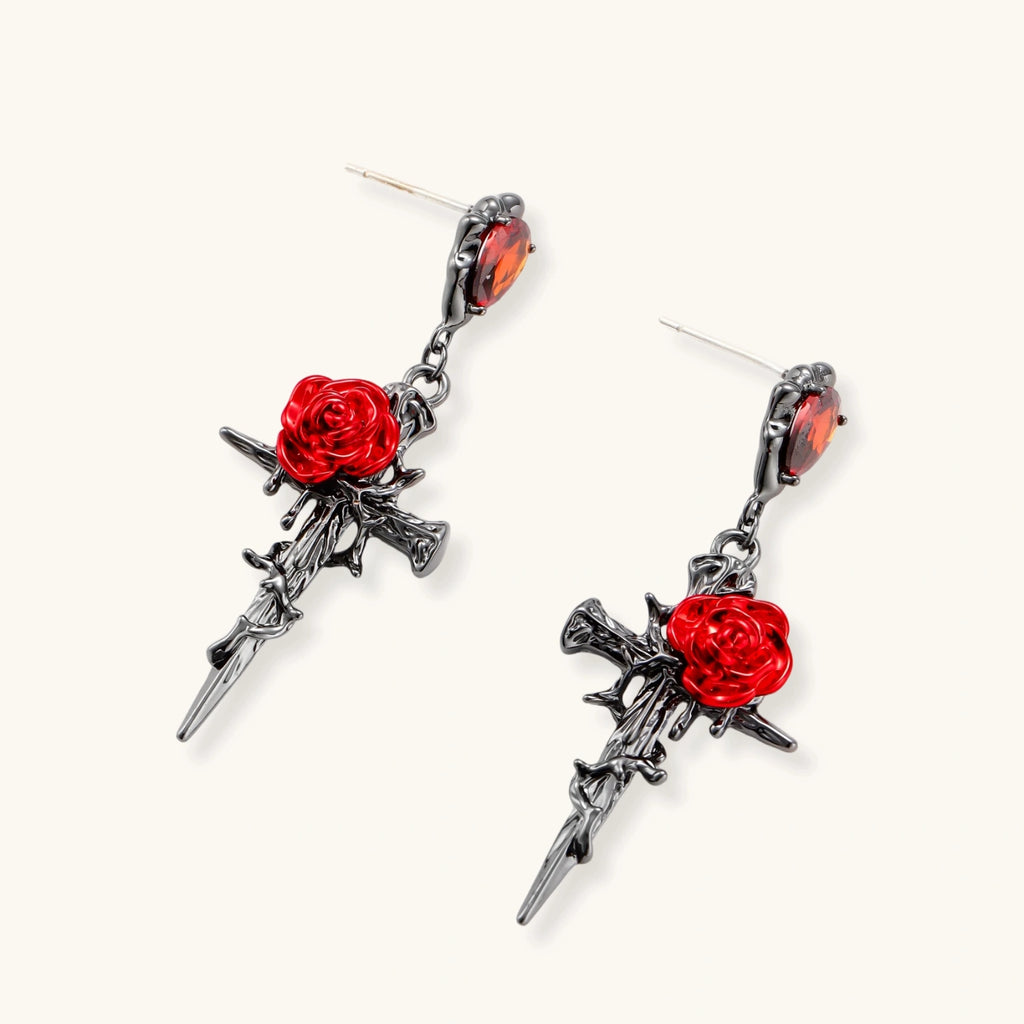 Thorned Rose Cross Set