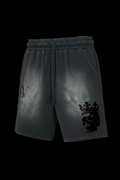 Rectangle Patch Monkey Washed Shorts