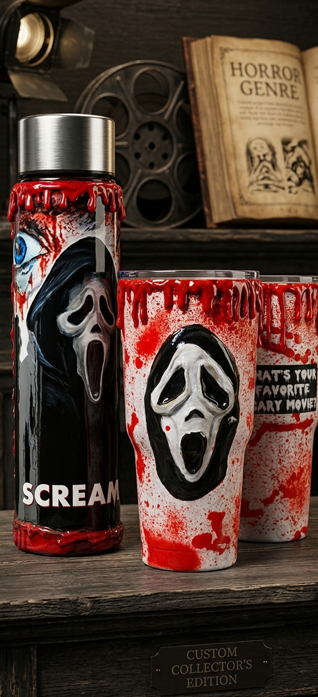 Vaso artesanal Ghostface Killer | Vajilla de terror Scream hecha a mano