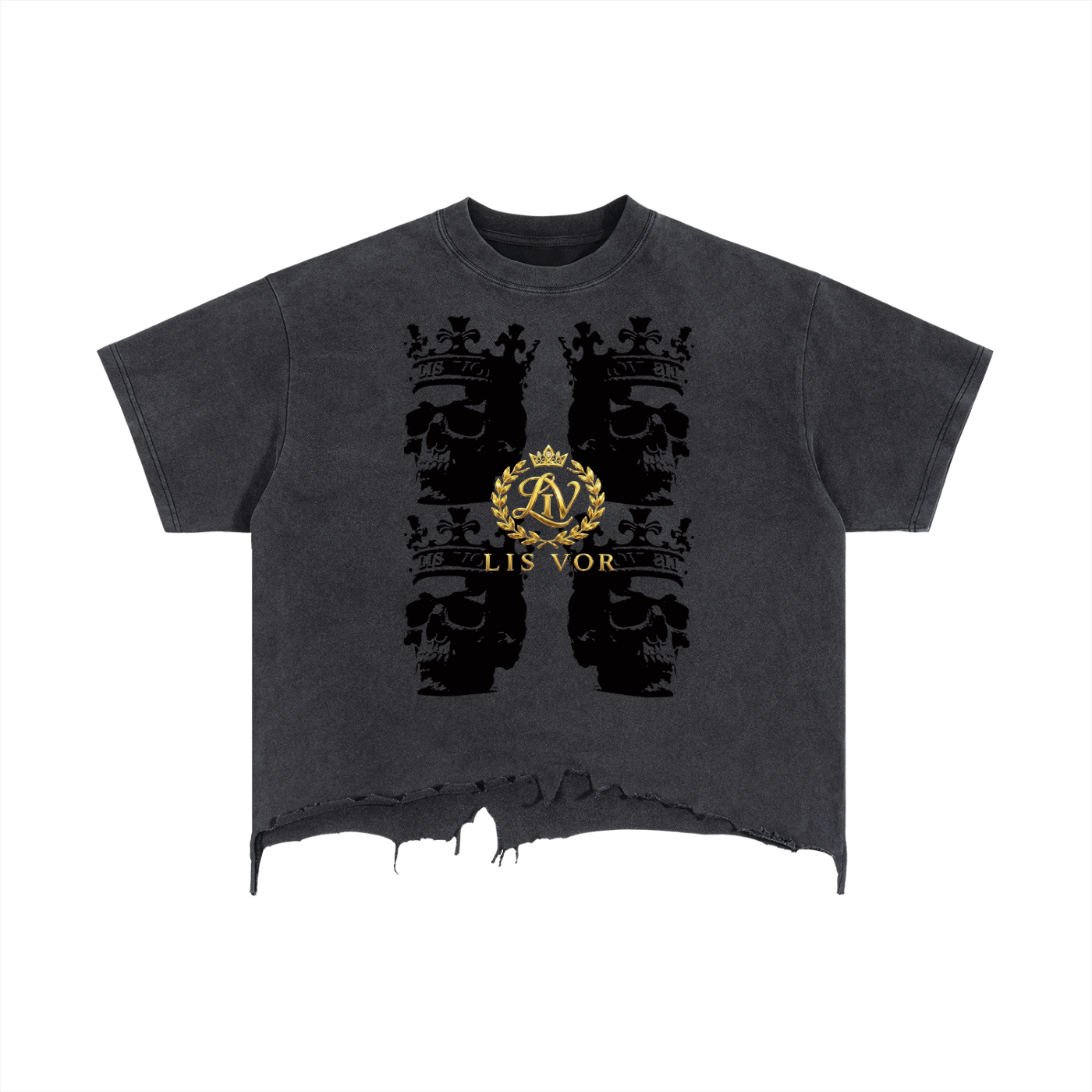 Vintage Wash Boxy Distressed Hem T-Shirt