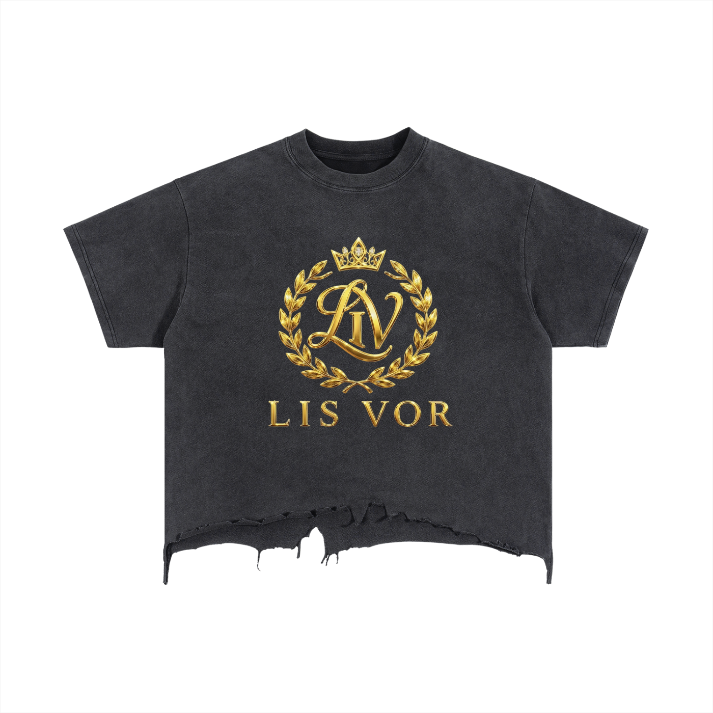Vintage Wash Boxy Distressed Hem T-Shirt