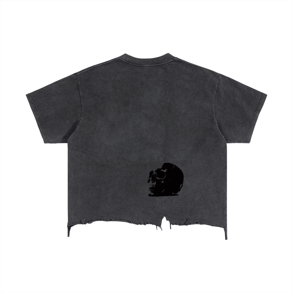 Vintage Wash Boxy Distressed Hem T-Shirt