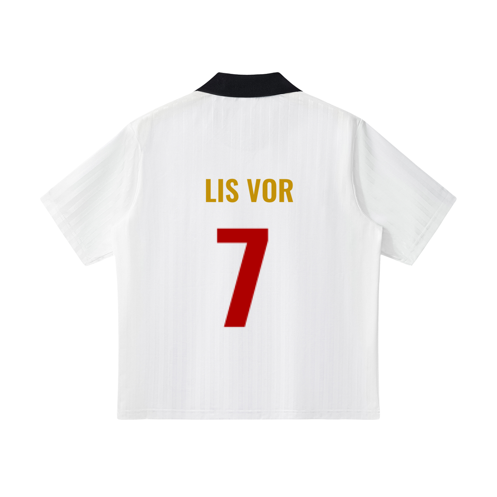 Contrast Collar Striped Soccer Jersey